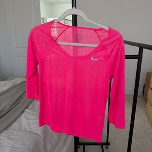 Nike Women's Bright Pink Long Sleeve Tee